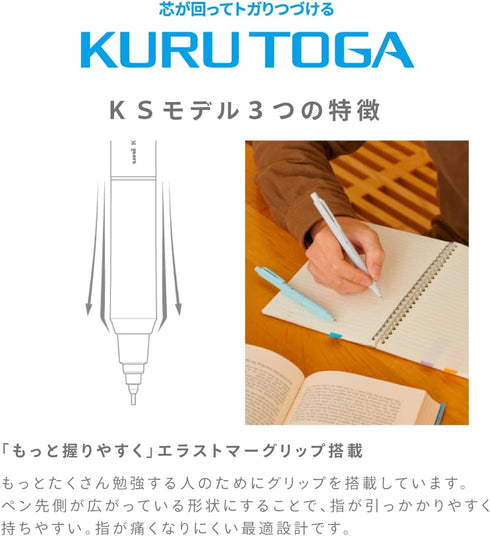 ???? Mitsubishi Pencil Mechanical Pencil Kurutoga KS 0.5mm Ice Blue M5KS1P.32...