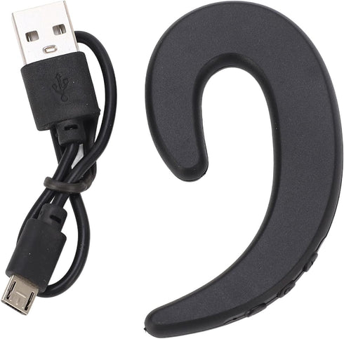 Bone Conduction Headset, Wireless Bone Conduction Bluetooth 4.2 Headset Earphone Ear-Hook Stereo Earphones with Micphone for iPhone .(Black)......