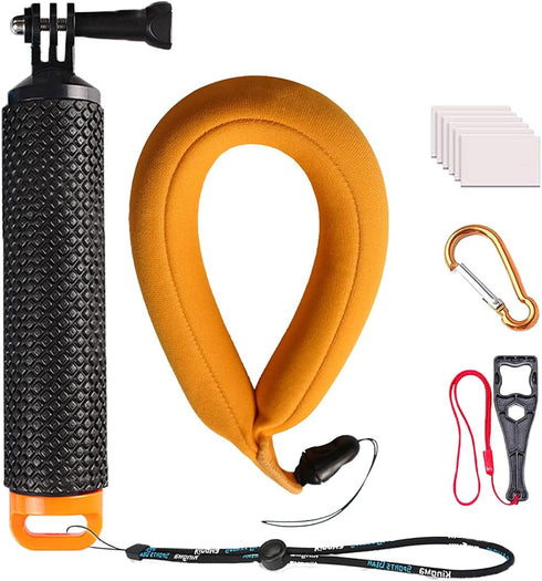 WLPREOE?5PCs Waterproof Floating Handle Hand Grip for GoPro + Camera Float Strap for iPhone, Underwater Camera, for GoPro Hero 11 10 9 8 7 6(Orang...
