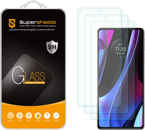 Supershieldz (3 Pack) Designed for Motorola Edge+ / Plus (2022 Model Only) and Motorola Edge+ / Plus 5G UW Tempered Glass Screen Protector, Anti S...