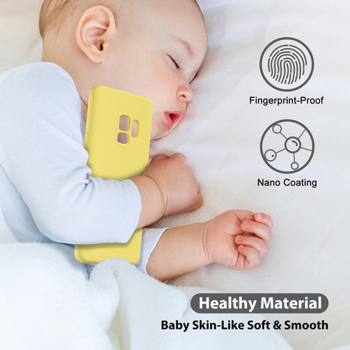 oakxco Designed for Samsung Galaxy S9 Phone Case Liquid Silicone Grip, Cute Thin Slim Soft Rubber TPU Plain Smooth Gel Cover for Women Girl Aesthe...