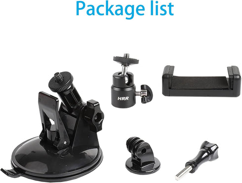 PellKing Action Camera Suction Cup Mount with Adhesive Pad for Car Dashboard Vehicle Windshield & Window Holder Compatible with GoPro Hero 12 11 1...