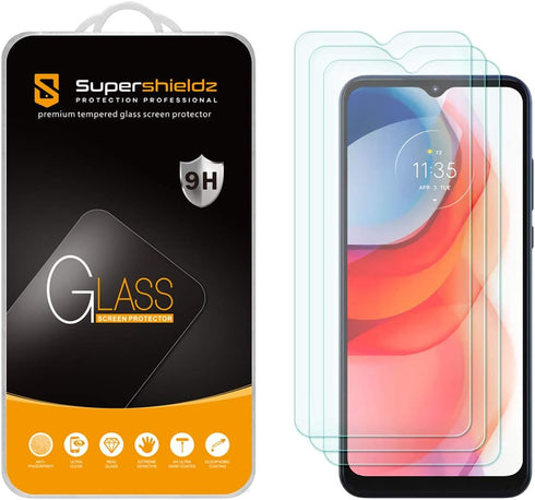 Supershieldz (3 Pack) Designed for Motorola Moto G Play (2021) Tempered Glass Screen Protector, Anti Scratch, Bubble Free...