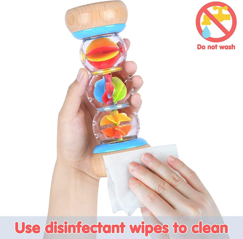 Rainmaker - 7 inch Wooden Rain Stick Montessori Toys for Babies 6-12 Months,Baby Rattle Shaker Sensory Developmental Toy,Raindrops Musical Instrum...