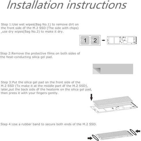 2 Pack M.2 NVMe Aluminum Heatsinks Cooler with Nano Silicone Thermal Pad...