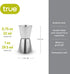 True Dual Double Jigger for Bartending, Stainless Steel Measured Jiggers, Cocktails, Mocktails, Barware, Home Bar Accessories, 1 oz & 0.75 oz Set ...