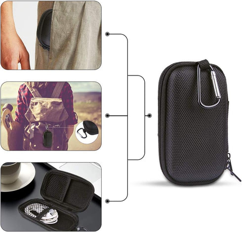 HOOTEK Hard Drive Hard Case, 2Pack Rectangle Shaped Portable Protection EVA Shockproof Earbuds Earphone Headset Headphone Carrying Cases with Zipp...