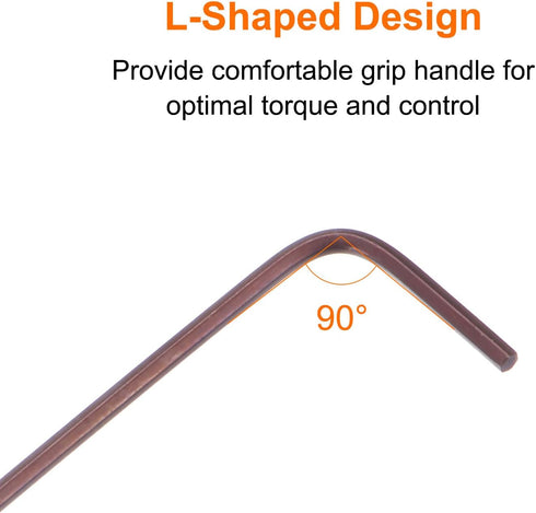 Ball End Hex Key Wrench 2mm S2 Steel L-Shape Long Arm Hexagon Metric Wrenches Repairing Tool for Home Repair, Red...