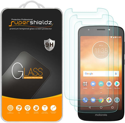 Supershieldz (3 Pack) Designed for Motorola (Moto E5 Cruise) Tempered Glass Screen Protector, Anti Scratch, Bubble Free...