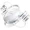 LISEN 5-in-1 Fast Charging Retractable Cable for iPhone, iPad, Samsung - 60W Charger with USB-C/A Ports for Phones, Tablets......