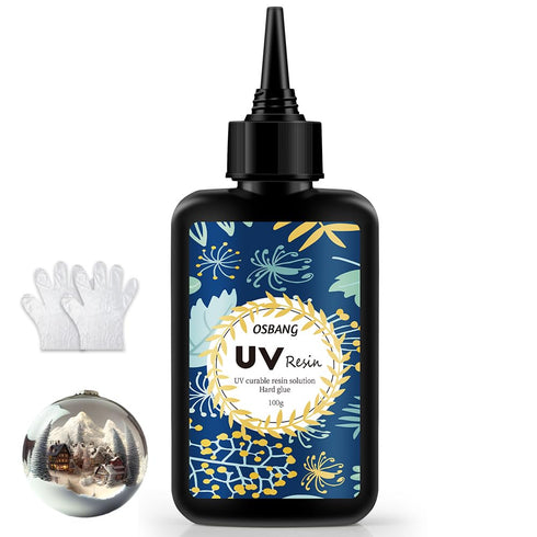 Crystal Clear Hard UV Resin Upgraded Formula Ultraviolet Fast Curing Resin for Jewelry Making Craft Decoration, Hard Transparent Glue Solar Cure S...