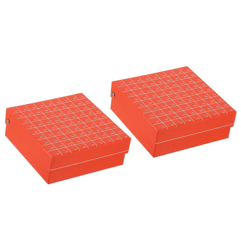 PATIKIL Cardboard Freezer Box, 2Pcs 81 Places Tube Rack Water Ice Resistant for 1.5/1.8/2.0ml Micro Centrifuge Tubes Tubes, Red...