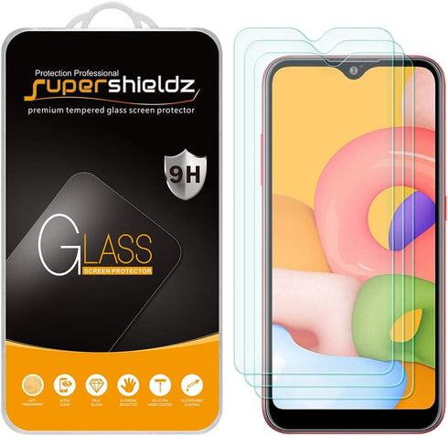 Supershieldz (3 Pack) Designed for Samsung Galaxy A01 Tempered Glass Screen Protector, Anti Scratch, Bubble Free...