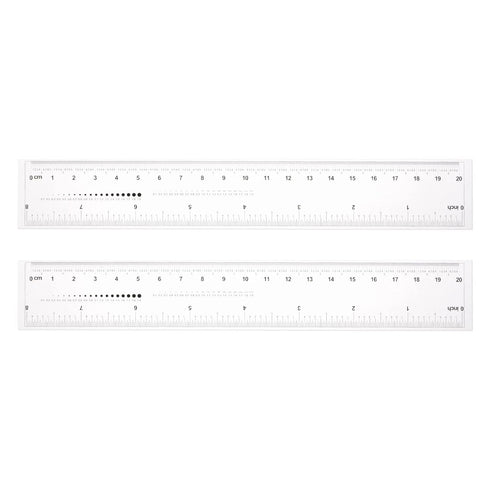2pcs Film Flexible Ruler 8 Inch 0.1mm Scale PET Plastic Folding Straight Ruler Calibration Soft Ruler Measuring Tool for Factory, Transparent...