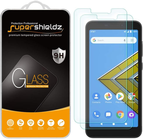 Supershieldz (2 Pack) Designed for AT&T Radiant Core and Cricket Icon Tempered Glass Screen Protector, Anti Scratch, Bubble Free...