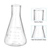 PATIKIL Erlenmeyer Flask, 3 Pcs 100ml 3.4oz Narrow Mouth Graduated Flasks Borosilicate Glass with Printed Graduation for Lab Experiment Chemistry ...