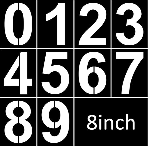 8 inch Number Stencils Set 0-9 Address Number Stencil Templates Reusable Plastic Number Stencils for Cake Stencil Number Painting Stencils Templat...