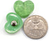 20 pcs Green Resin Jelly Heart Shape with Metal Loop Sewing Coat Buttons -20mm -13/16"...