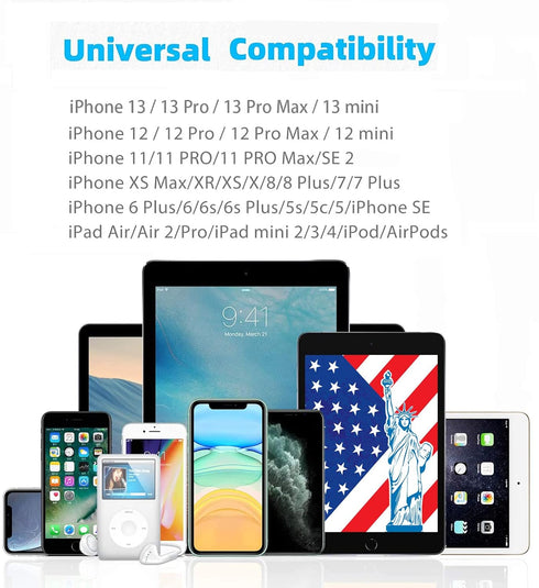 Lightning to 3.5mm Audio Cable Compatible with iPhone 13/12/11/XR/XS/X/8/7/6 Plus/SE 2, iPad...