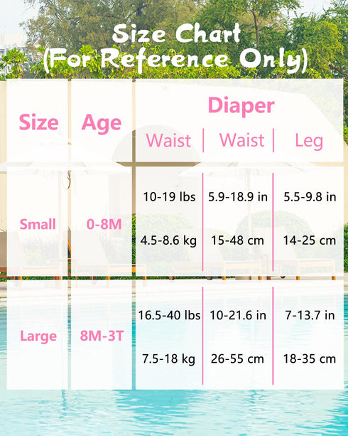 Babygoal Reusable Baby Girl Swim Diapers 3 Pack - Adjustable Washable for 0-8 Months Infants - Ideal for Swimming Lessons - Flower Design...