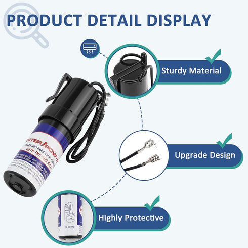 SPP5 Hard Start Capacitor for Air Conditioner,Increases Compressor Starting Torque 300% AC115V-288V from 4,000 BTU Window Units to 120,000 BTU Com...