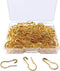 100Pcs 21mm/0.8 Inch Small Metal Gourd Safety Pins Bulb Pin for Knitting Stitch Markers, Sewing Clothing DIY Craft Making (Gold)...