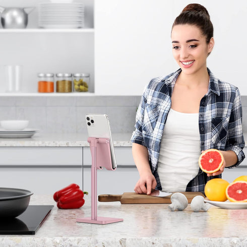 OMOTON Cell Phone Stand, Adjustable Angle Height Desk Phone Dock Holder for iPhone SE 2/11 / 11 Pro/XS Max/XR, Samsung Galaxy S20 / S10 / S9 / S8 ...