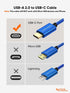 CableCreation Blue 6 inch Short USB to USB C Cable,USB A to USB C Cable 3A Fast Chargin, Braided USB C Male to USB Male Cable for Power Bank, Gala...