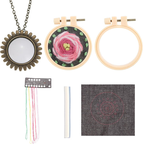 PATIKIL Embroidery Necklace Kit, Embroidery Kit for Beginners Cross Stitch Kits for Beginners Embroidery Kits Small Pendant Hand Crafts for Adults...