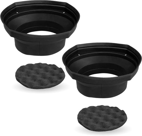 NVX XBAF69 2 Piece Universal 6x9” Silicone Rubber Speaker Baffles with Self Adhesive Foam Base Pad......