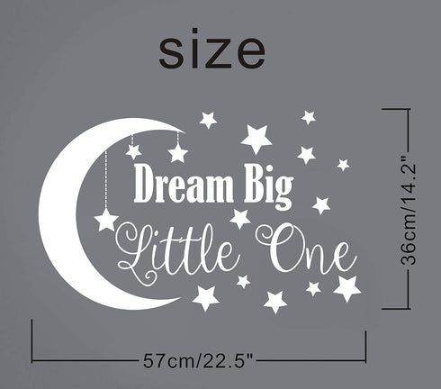 Dream Big Little One Wall Decal, Nursery Wall Decal, Nursery Decor, Nursery Wall Quote, Quote Decal, Removable Vinyl Wall Stickers For Baby Kids B...