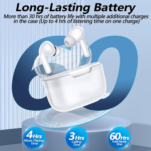 kurdene P3 Wireless Earbuds Bluetooth 5.3 Headphones, Deep Bass Stereo with Microphone Earphones in-Ear, Immersive Premium Sound Ear Buds for iPho...