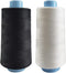 2 Spools Polyester 3000 Yards Sewing Thread Spools, 40/2 Thread for Sewing Machine, Heavy Duty Household - White and Black...