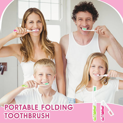 2Pcs Travel Toothbrush Folding Toothbrush Portable Soft Toothbrush Small Foldable Travel Toothbrushes for Travel Camping Hiking...