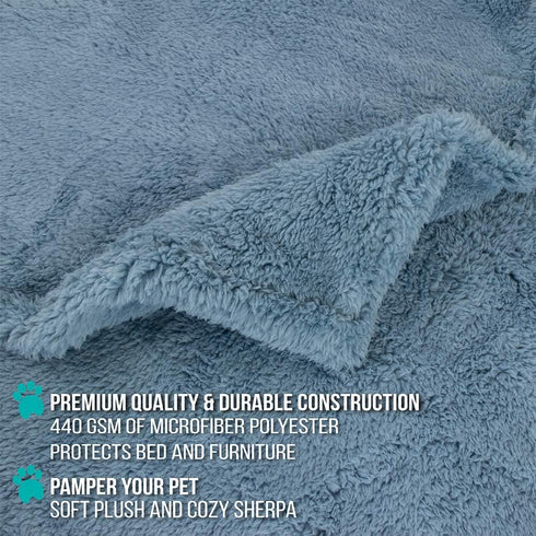 PetAmi Fluffy Waterproof Dog Blanket for Small Medium Dogs, Soft Warm Pet Sherpa Throw Pee Proof Couch Cover, Reversible Cat Puppy Bed Blanket Sof...