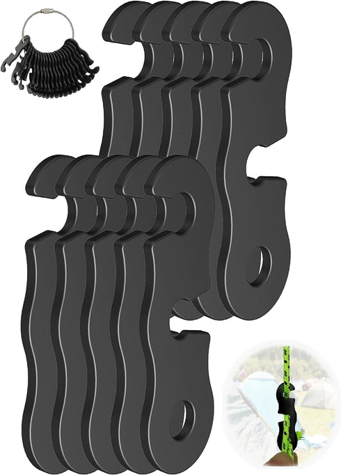 Rope Tensioner (10 Pack) Aluminum Alloy Camping Tent Guyline Cord Adjuster Camping of Gear for Camping, Hiking, Backpacking Ultralight Tent Stakes...