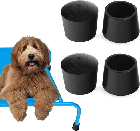 IMPRESA [4 Pack 1” Wide Elevated Dog Bed Feet to Protect Floors - Raised Dog Bed Stabilizers to Reduce Sliding - Dog Cot Feet - Elevated Pet Bed A...