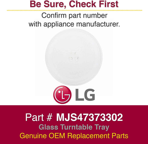 LG MJS47373302 Genuine OEM Glass Turntable Tray (Clear) for LGMicrowaves...