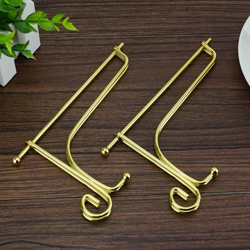 Artliving (2 pack 6 Inch Iron Display Stand, Gold Iron Easel Plate Display Photo Holder Stand, Displays Picture Frames, Cookbooks, Decorative Plat...