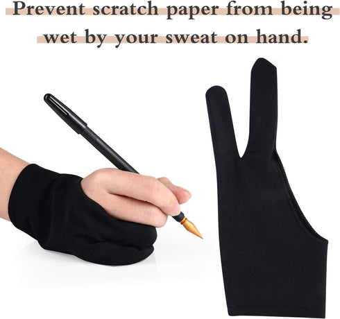 Scratch Painting Art Tool, 9 Pieces Scratching Drawing Tool Set, Including Artist Glove, Tool Bag, Scratch Coloring Pens, Plastic and Wooden Stylu...