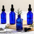 4 Pack 2 oz Glass Dropper Bottles with Measured Dropper - 60ml Dark Blue Tincture Bottles with Graduated Calibrated Glass Eye Droppers (1ml) for E...