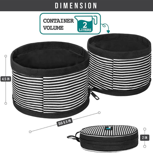 PetAmi Collapsible Dog Food Water Bowls, 2 Travel Bowls Kit, Portable Pet Dish No Spill, Foldable Lightweight BPA Free Leakproof, Camping Hunting ...