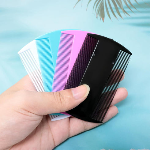 yueton 4PCS Flea Lice Fine Toothed Comb Flea Comb Double Row Flea Comb Double Sided Pet Comb Pet Grooming Comb for Dogs Cats or Human Hair...