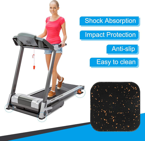 PATIKIL Treadmill Mat, 4 Pcs Exercise Equipment Mat Noise Reduction for Floor Protection, Washing Machine Pads, Anti Vibration Rubber Mats for Bik...