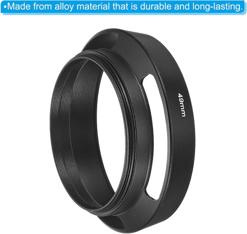 PATIKIL 49mm Lens Hood, Standard Vented Matte Surface Anti-reflective Inside Hood with Cleaning Cloth for Camera Lens, Black for Nikon, for Fujifi...