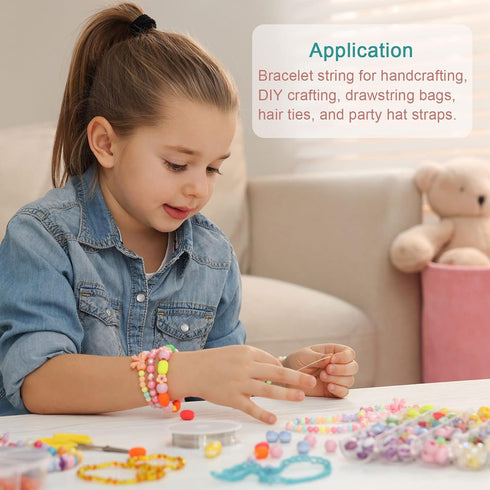 3pcs Elastic Beading Cord for Bracelet 1mm Dia 328ft Stretchy String Sturdy Elastic String for Jewelry Making, Necklaces, Beading, Yellow...