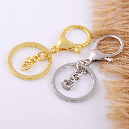 10 Pcs Key Chain Key Ring Lobster Claw Clasps Extension Chain,Keychain Clip Hook Snap Hooks for Jewelry Making DIY Art Craft Accessories (Silver)...