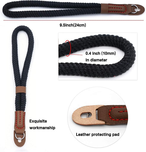 Comfortable Cotton Camera Hand Wrist Strap Compatible for Sony A7 A9 A6000 A6300 A6500 Fujifilm X-T30 X-T20 X-T3 X-T2 X70 ILCE M10 Mirrorless Came...