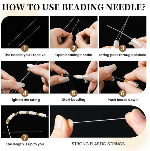 LEOBRO Clay Beads Bracelet Making Kit, 3524pcs White Black Clay Beads for Bracelets, Bead Bracelet Kits, Clay Bead & Gold Beads for Friendship Bra...