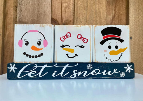 Christmas Snowman Face Stencils for Painting,3” Snowman Xmas Stencil for Wood Slice,Christmas Tree,Mantel Shelf,Window Decor...